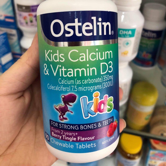 (Order Úc) Kẹo dẻo cung cấp canxi và Vit D cho trẻ Ostelin Kids Calcium & Vitamin D3 90 viên