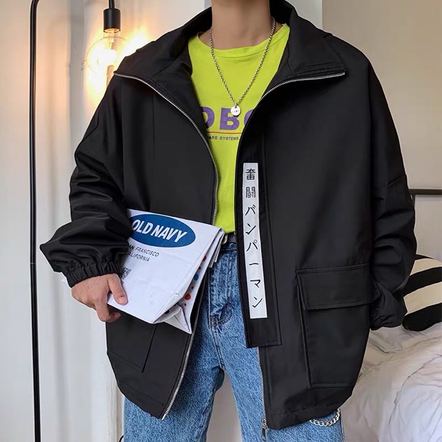 [Mã WASKT304 giảm 15% tối đa 30K đơn 99K] Áo khoác kaki túi hộp unisex Chữ Hàn, nam nữ phong cách ulzzang Wind | BigBuy360 - bigbuy360.vn