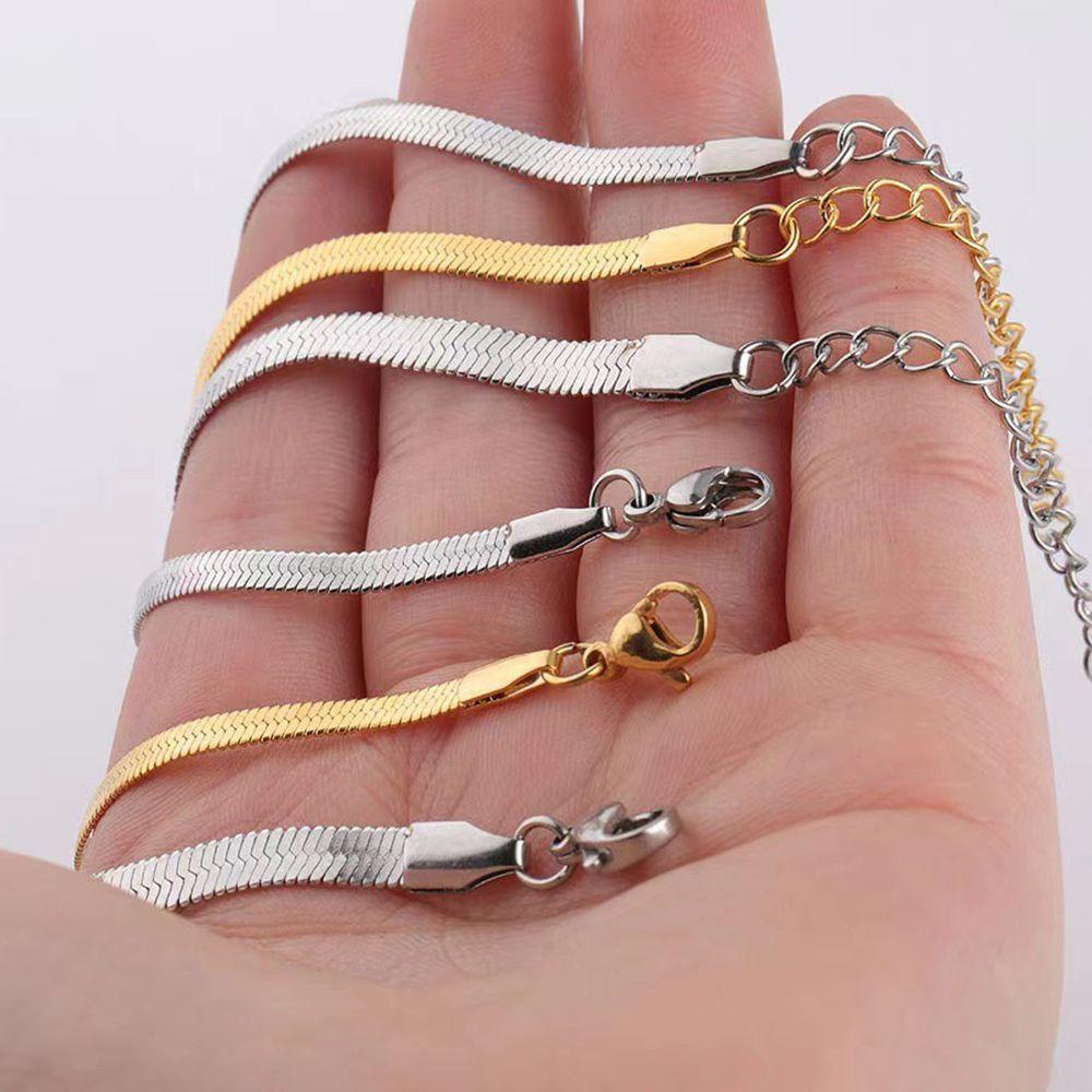 Vòng Đeo Tay Chuỗi Rắn 3 / 4 / 5mm EUTUS|Vòng Tay Mạ Bạc Kiểu Dáng Tối Giản Cho Nam Và Nữ