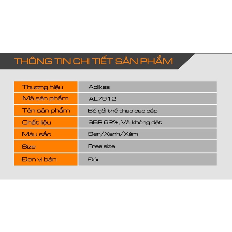 Băng Gối Thể Thao Aolikes 7912 , Bóng Rổ , Bóng Đá , Tennis ,…