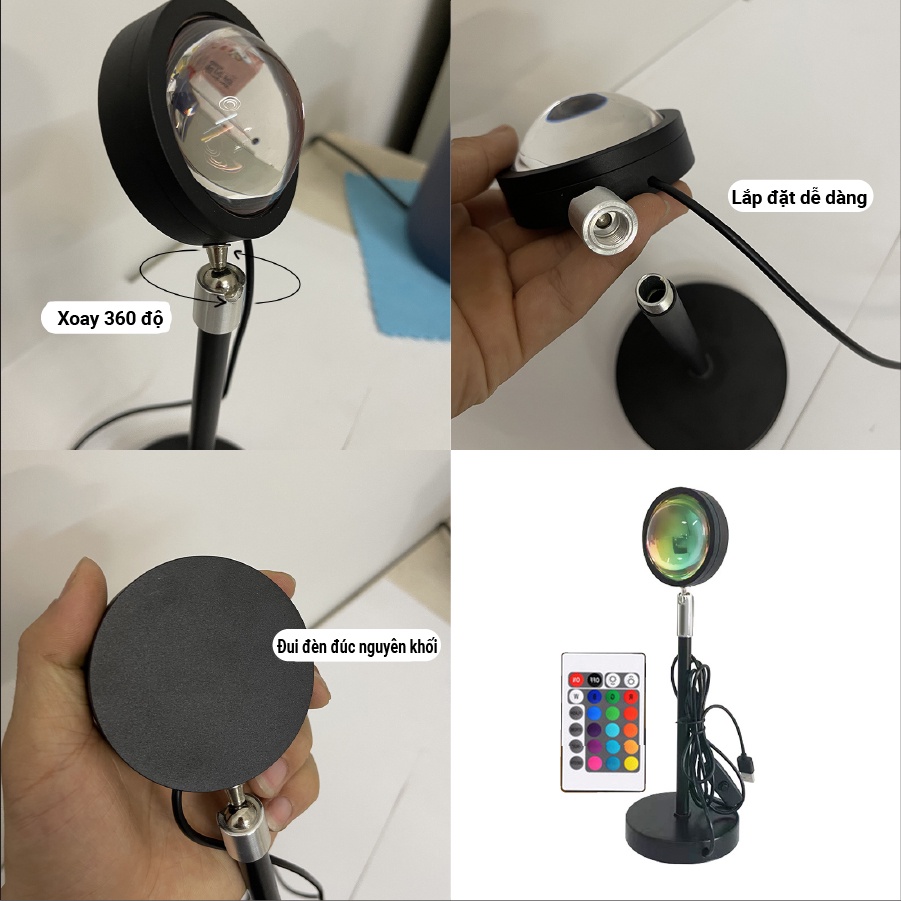 Đèn hoàng hôn 𝟏𝟔 𝐦𝐚̀𝐮 𝐜𝐨́ đ𝐢𝐞̂̀𝐮 𝐤𝐡𝐢𝐞̂̉𝐧, Đèn led tiktok điều khiển chuyển đổi 16 màu sắc