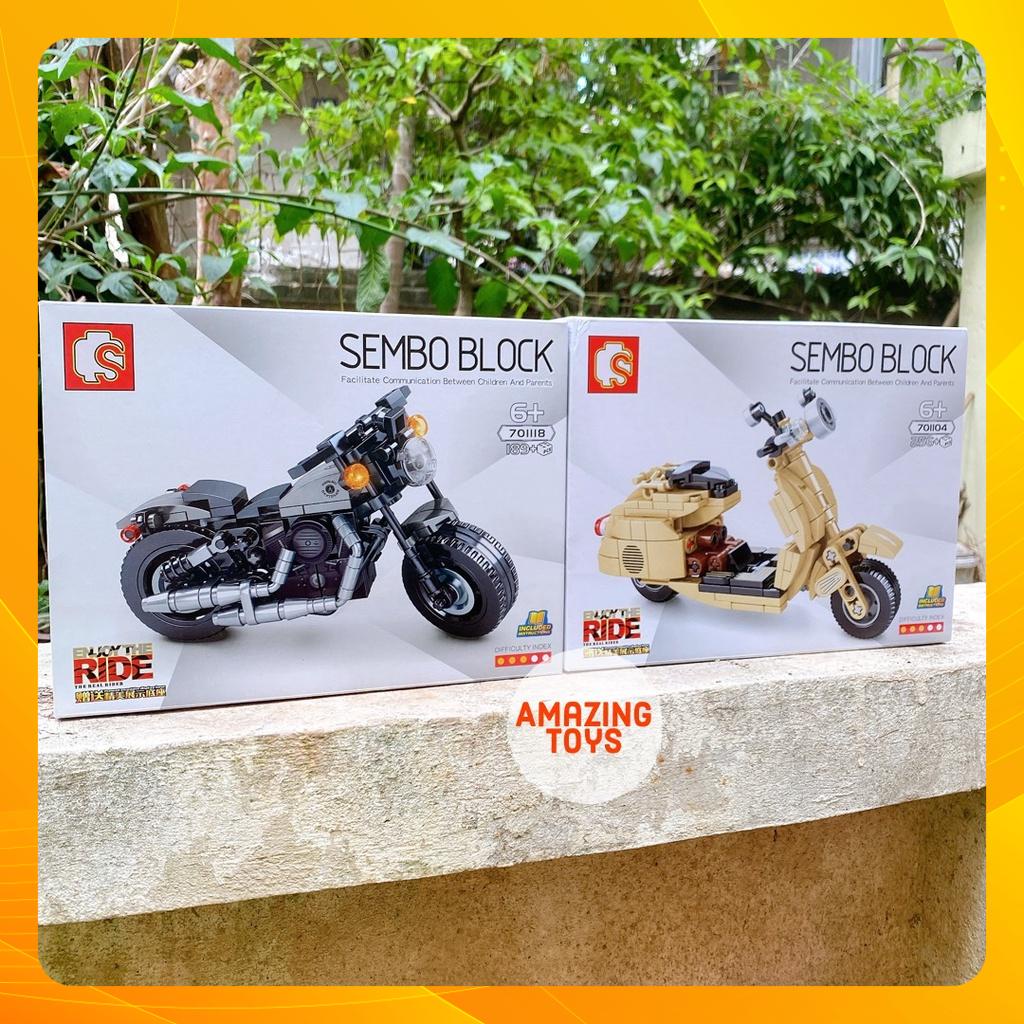 Lego Vespa - Harley Davidson - Mô hình lắp ráp Xe máy - Lắp ráp, trưng bày, trang trí