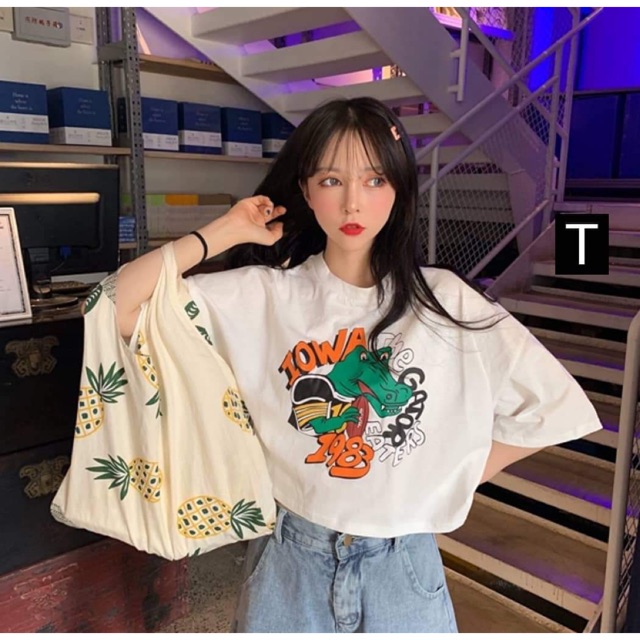 Áo croptop cá sấu xanh 1983 DTR0719