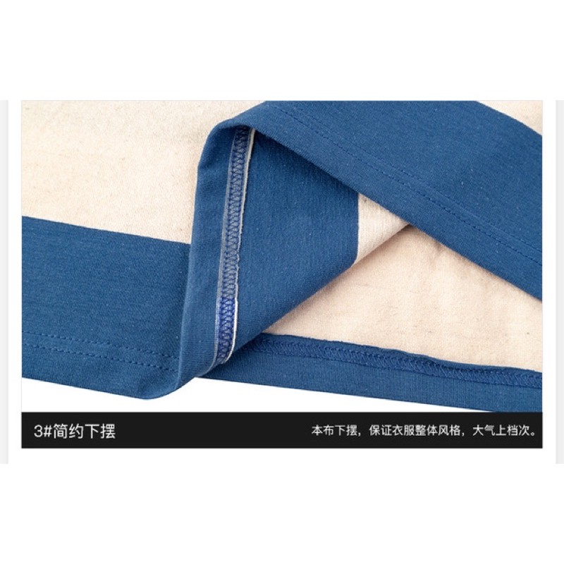 Áo polo kẻ dài tay  chất da cá Nelly Heybig form rộng dành cho nam và nữ 45 50