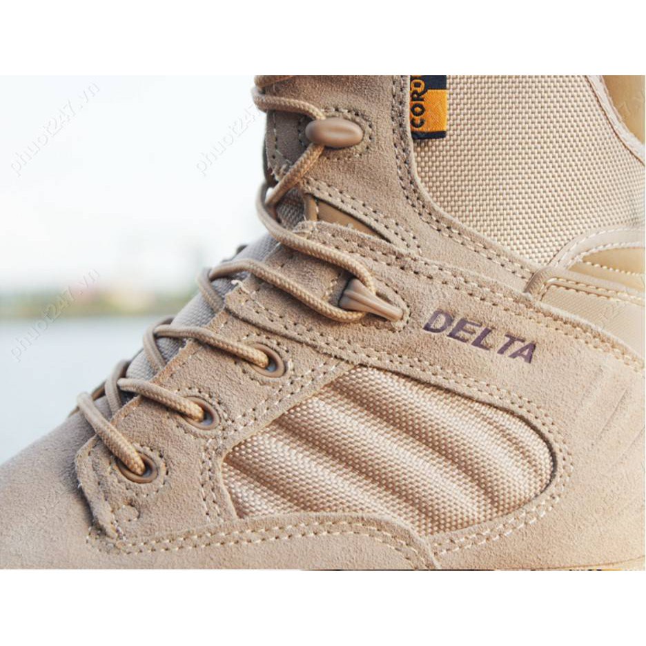 [người bán địa phương] Giày Delta Cao Cổ Phong Cách Lính - Chất Liệu Cao Cấp, Đế Chống Trơn Trượt
