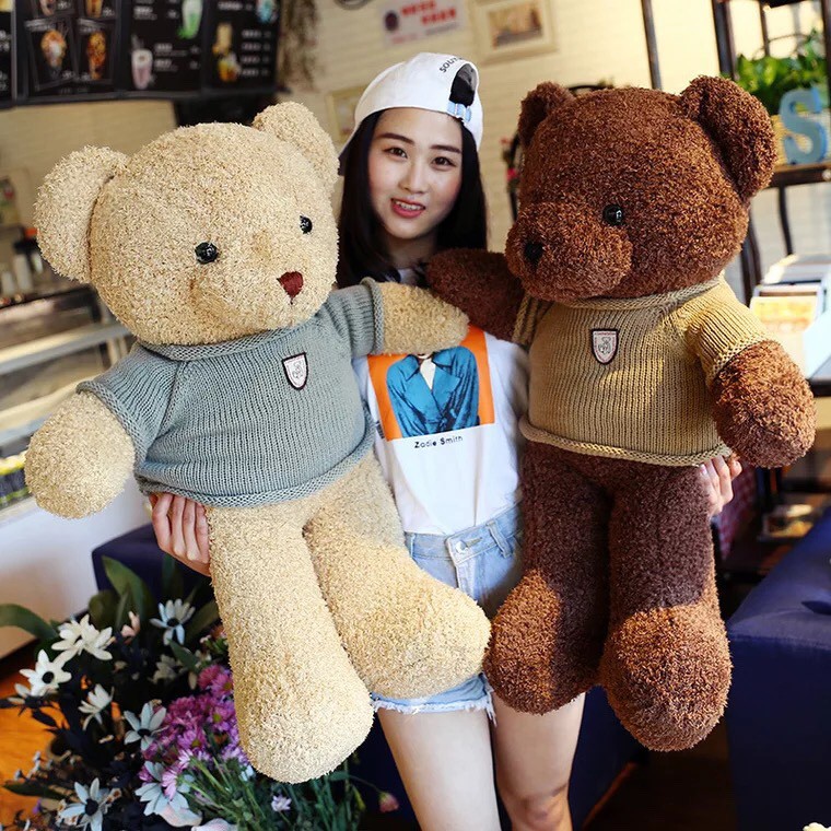 Gấu bông teddy lông xoắn hàng xuất Hàn (gấu bông quà tặng đẹp nhất)