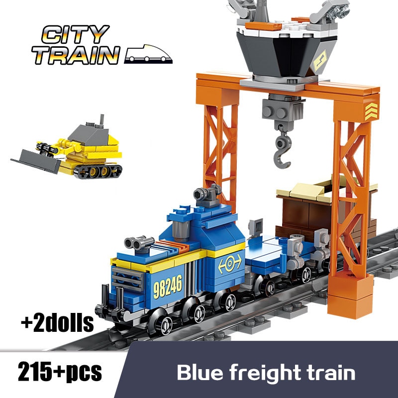 KAZI Steam-Era Freight Train Building Block  Compatible High-speed Rail Train Magnetic Track Classic Children Locomotive Toys for Gifts