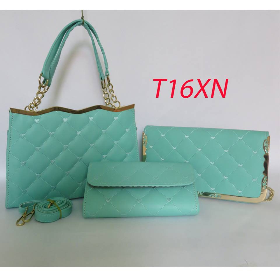 Set 3 túi và ví sóng tim T16 - 7 Màu | BigBuy360 - bigbuy360.vn