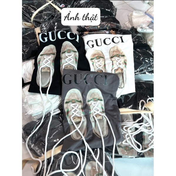 [CÓ ẢNH THẬT] Áo Thun Tay Lỡ G.C Đôi Giày Buộc Dây Ulzzang