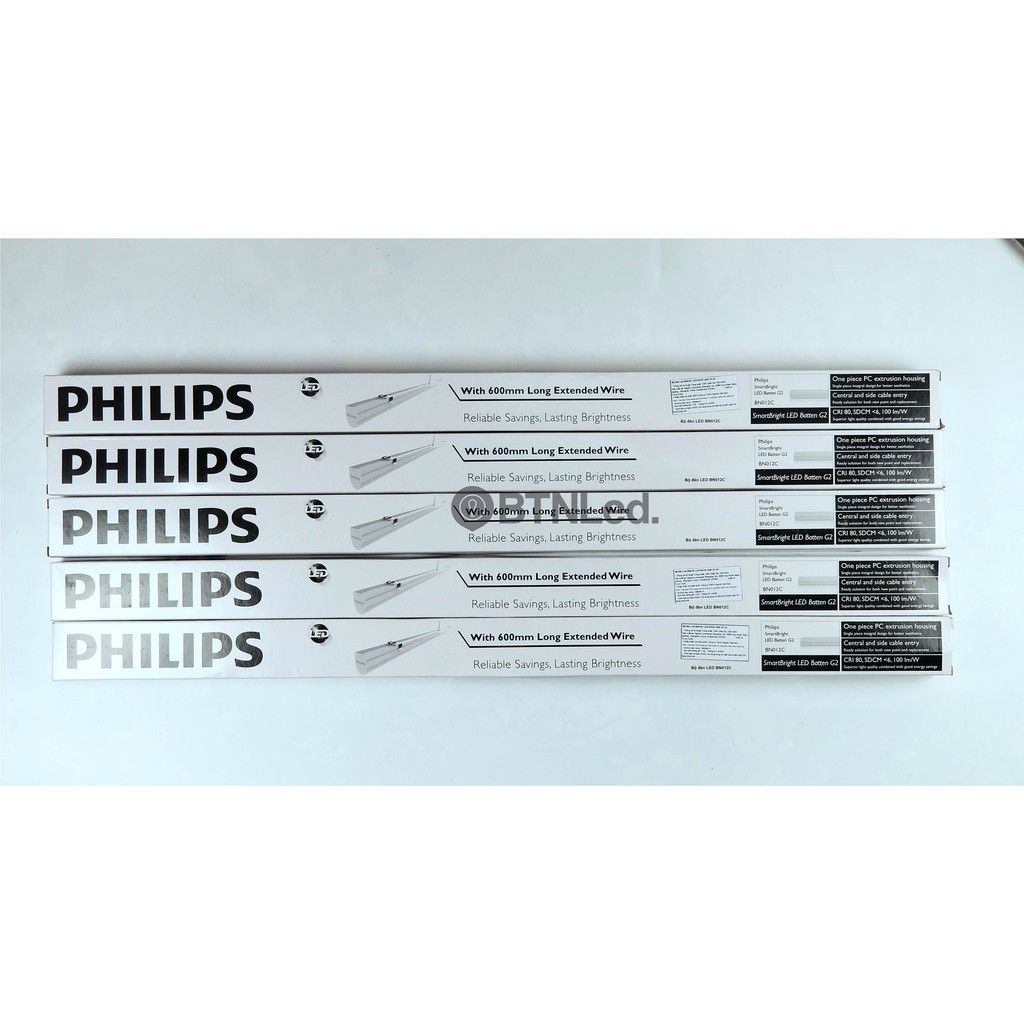 Bộ máng đèn PHILIPS 0m6 LED T8 BN012C 10W - [HÀNG CHÍNH HÃNG] - Sáng vượt trội, tiết kiệm điện