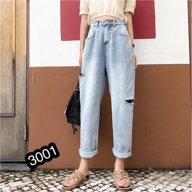 ⚡️Quần Baggy Jeans Rách Bên - 3001 | BigBuy360 - bigbuy360.vn