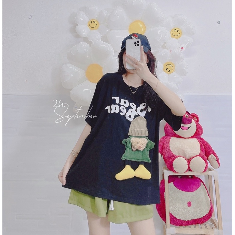 Set đùi quần túi hộp + áo thun vịt bông chuẩn hàng loại 1