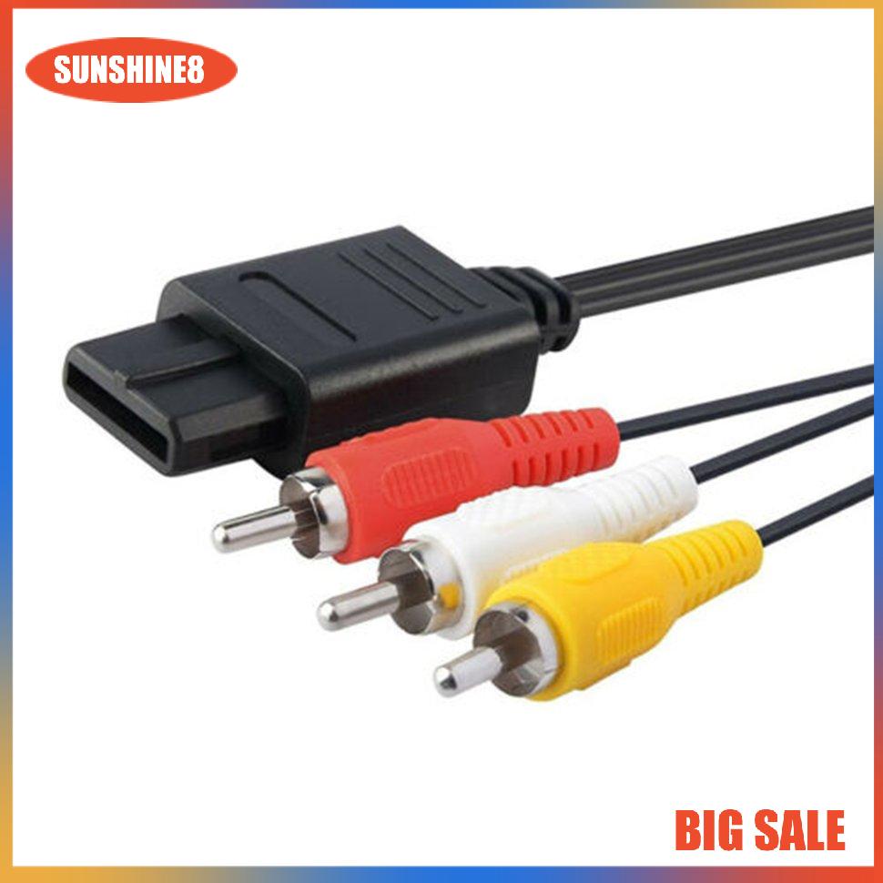 【SUN】N64 SNES 6FT RCA AV TV Audio Video Stereo Cable Cord Suitable Accessories