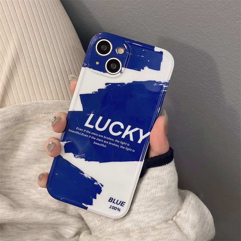 Ốp Điện Thoại Họa Tiết Graffiti Màu Xanh Dương Cho iPhone 12 13 11 Pro Max X Xs Max Xr