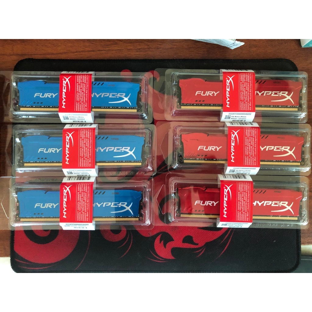 - RAM PC DDR3 Kingston HyperX FURY 4GB/8GB bus 1600/1866MHz màu Blue,Red - Hàng mới - BH 36 tháng 1 đổi 1