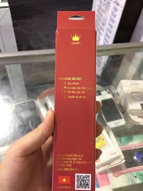 cáp sạc iphone crown dài 2m