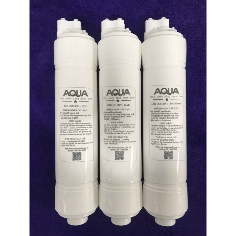 Bộ 3 LÕI ĐÚC thay nhanh 1-2-3 AQUA số 1-2-3 - Hàng chính hãng