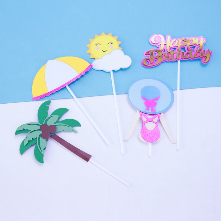 đồ trang trí bánh kem [FREESHIP] cô gái hông quay lưng mặt trời vàng