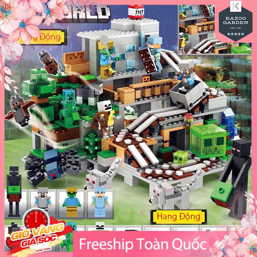 [FREESHIP❤️] Đồ Chơi Lắp Ghép Minecraft Mô Hình Hang Động Thành Phố Trên Mây