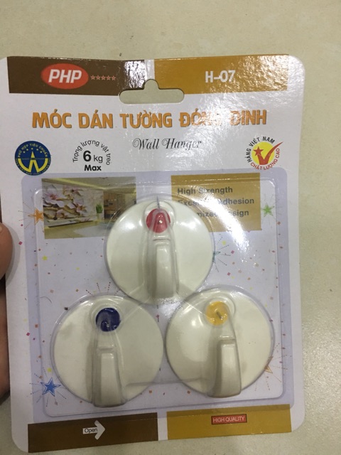 Combo 10VĨ  móc dán tường có đinh đóng vào tường loại 3cái cùng mẫu