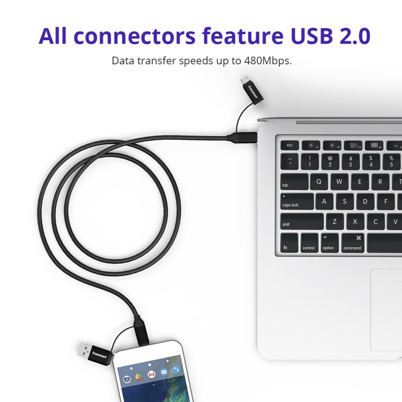 Cáp sạc đa năng TRONSMART C4N1 USB-C ra USB-C 4 trong 1 - Hãng phân phối chính thức