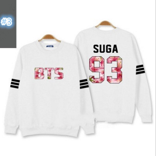 Áo Sweater Chui Đầu In Tên Các Thành Viên Nhóm Bts