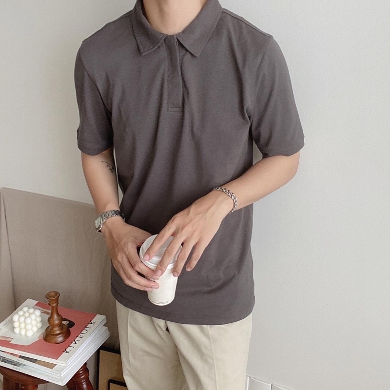 [Mã SRBACK010912 hoàn 20K xu đơn 50K] Áo cotton polo trơn nam BY SANTÉ - chất liệu cotton thoáng mát, thấm hút mồ hôi | BigBuy360 - bigbuy360.vn