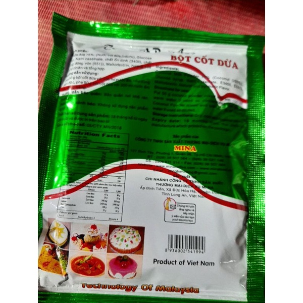 Bột cốt dừa Minaco gói nhỏ 50g