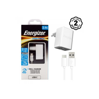 Bộ sạc cao cấp energizer 2 cổng usb 2.4a kèm cáp usb-c 2.0 - acw2beuhc23