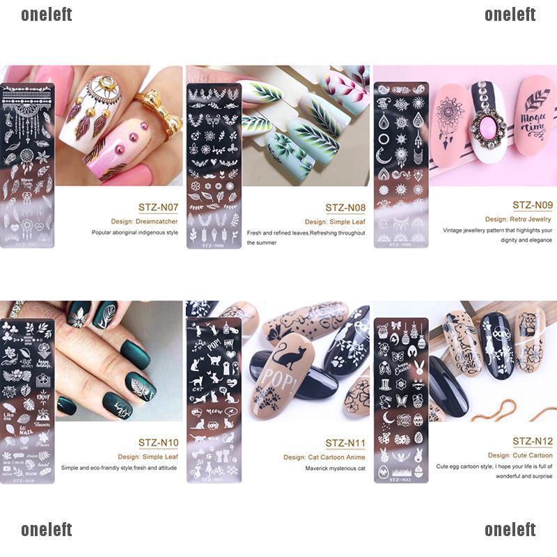 👗THỊNH HÀNH👗Nail Stamping Templates Geometry Flower Stainless Steel Nail Art Decoration