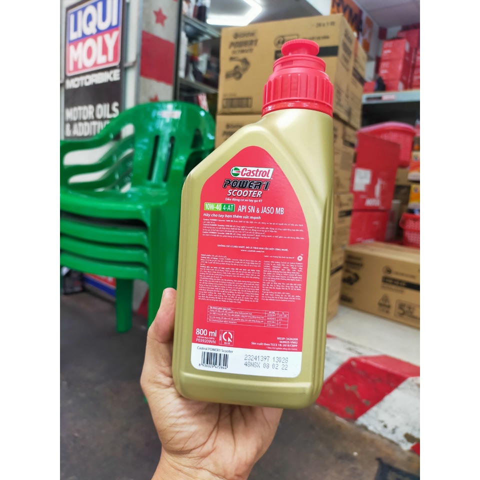 Nhớt Castrol Power 1 Scooter 10W40 dành cho xe ga hàng chính hãng