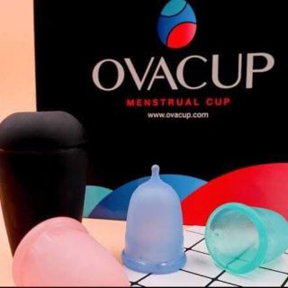 CỐC NGUYỆT SAN OVACUP, NHẬP KHẨU TỪ HOA KỲ,THAY THẾ HOÀN HẢO BVS HOẶC TAMPON, 4 MÀU TRẮNG, HỒNG,  XANH NGỌC,  XANH DƯƠNG