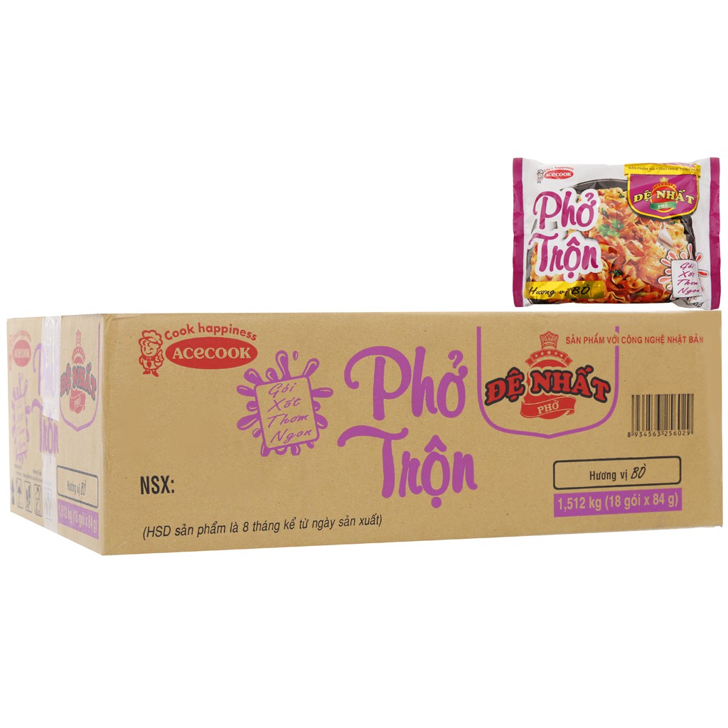 Thùng 18 gói phở trộn Đệ Nhất mix 2 vị Bò và thập cẩm | BigBuy360 - bigbuy360.vn