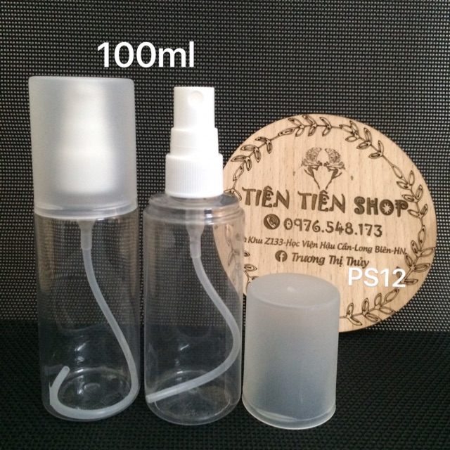 Chai nhựa trong 100ml đầu xịt phun sương