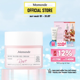 Kem dưỡng ẩm dịu da dạng gel hoa hồng Mamonde Rose Water Gel Cream 80ml