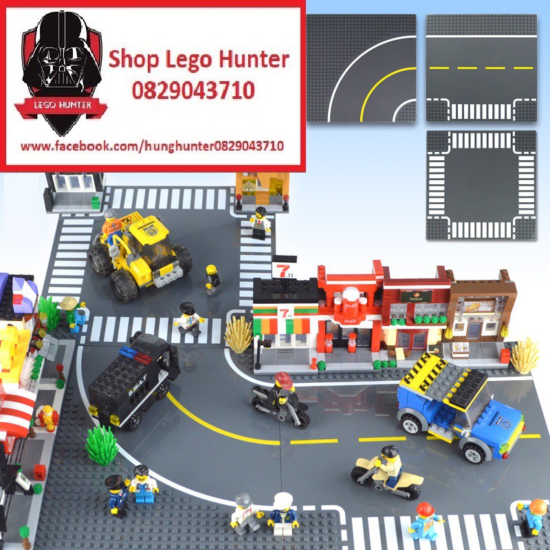 City phụ kiện Base Tấm nền đường giao thông xa lộ : Ngã tư , ngã ba , đường thẳng , đường cong