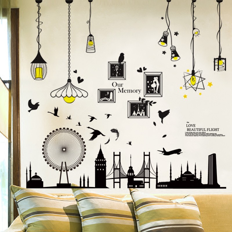 Decal dán tường Thành phố hiện đại