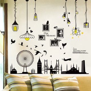Decal dán tường Thành phố hiện đại