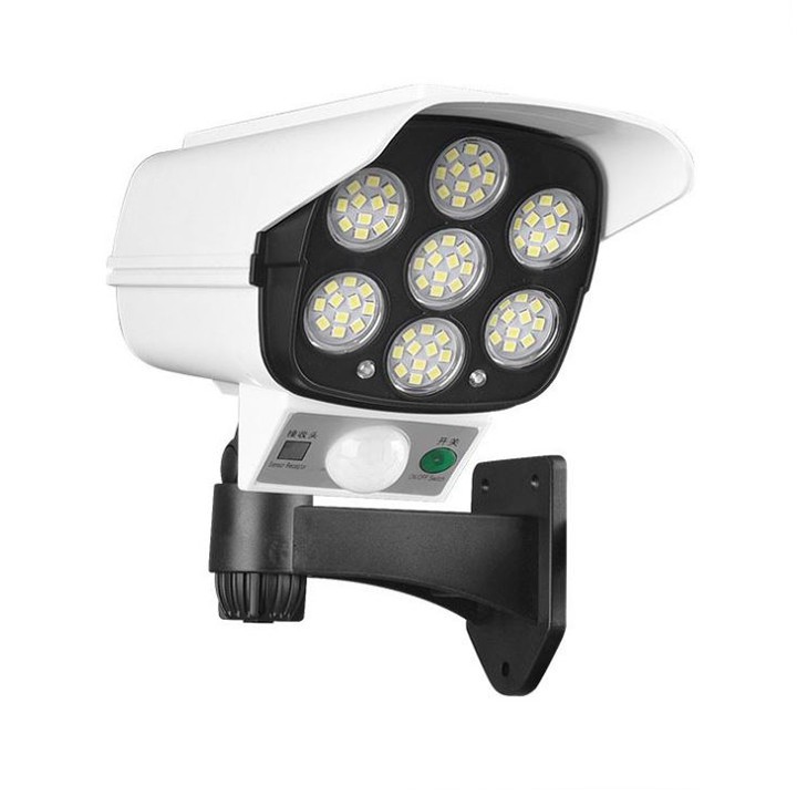 Đèn cảm ứng 7 mắt LED dùng pin năng lượng mặt trời mẫu camera chống trộm