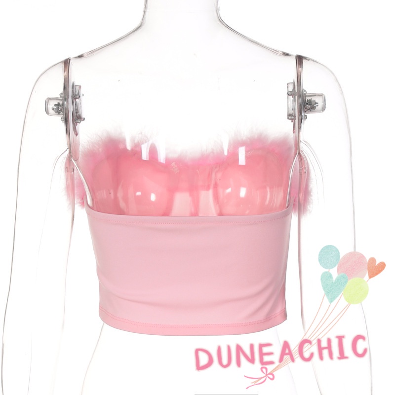 Áo Croptop Lông Cừu Không Dây Dáng Ôm Gợi Cảm Cho Nữ