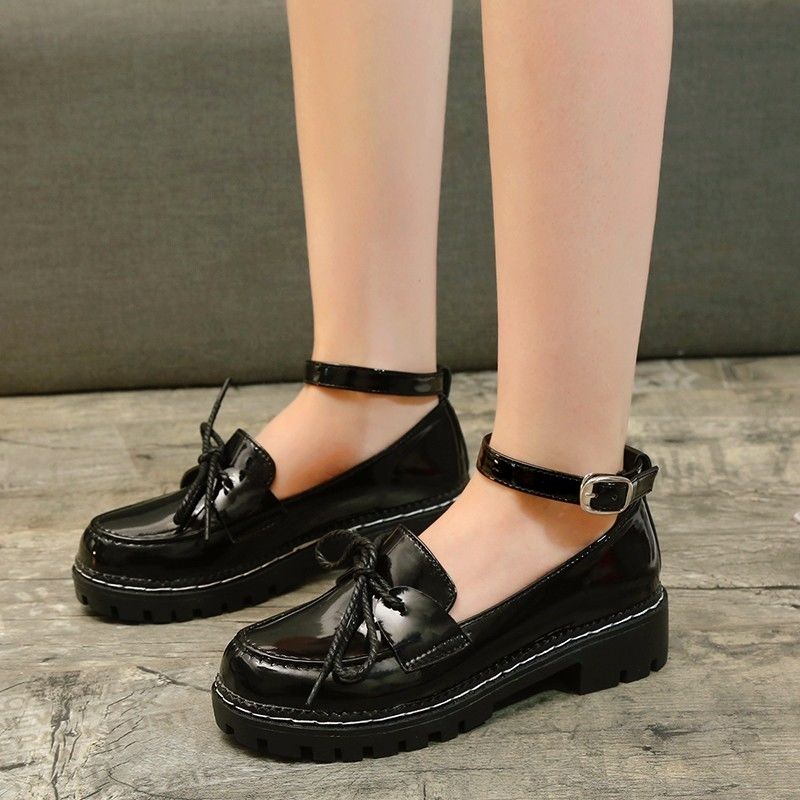 Cute Summer Fashionable Black Doll Shoe With Bow For Women | BigBuy360 - bigbuy360.vn
