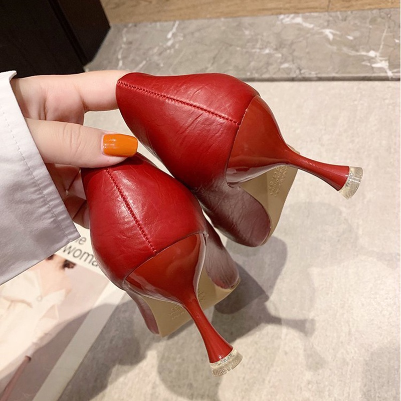 Giày cao gót IELGY mũi nhọn màu sắc đơn giản chống trượt thời trang Hàn Quốc cho nữ