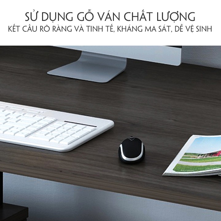 Bàn làm việc - bàn liền kệ đa năng tiện ích chất liệu gỗ MDF (nhiều màu) 2 loại kích thước