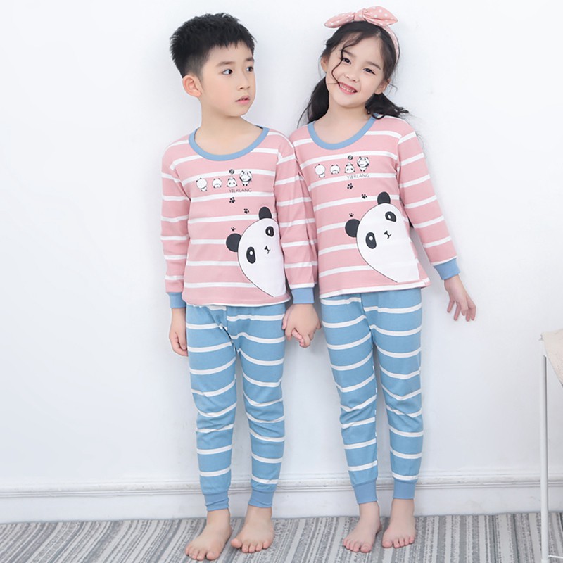 Bộ đồ ngủ dài in hoạt hình dễ thương cho bé