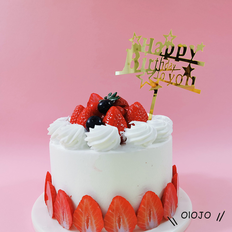 Topper Trang Trí Bánh Kem Chữ Happy Birthday