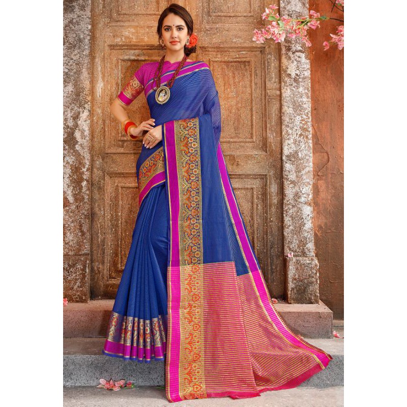 Saree cotton lụa truyền thống Ấn Độ