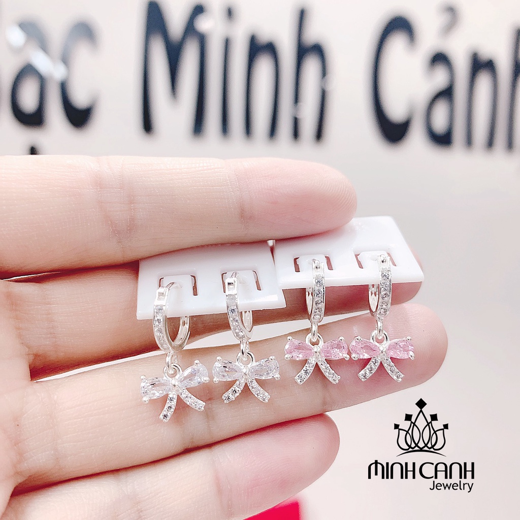 Khuyên Tai Nơ Đính Đá Cho Bé Minh Canh Jewelry