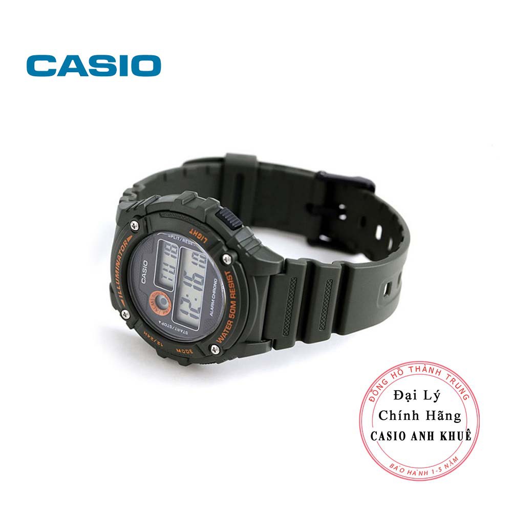 Đồng hồ điện tử nam Casio W-216H-3BVDF dây nhựa