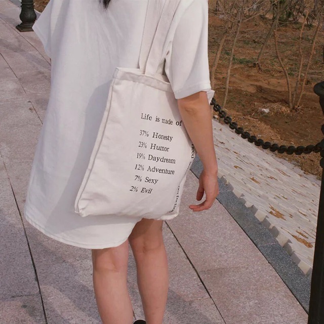 Túi vải tote in hình và chữ