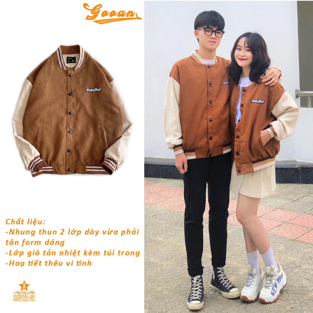 Áo khoác bomber nam nữ 2 lớp Polo Ulzzang Unisex | chống nắng | form rộng Gooan